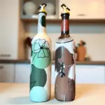 Küpeli Yerli Kadın ve Bohem Desenli Özel Tasarım Yağdanlık-Sirkelik Sosluk Seti- Ev ve Mutfak Dekoru