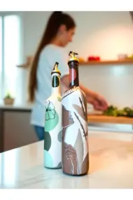 Küpeli Yerli Kadın ve Bohem Desenli Özel Tasarım Yağdanlık-Sirkelik Sosluk Seti- Ev ve Mutfak Dekoru - Görsel 4