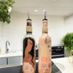 Soyut Kadın ve Bohem Desenli Özel Tasarım Yağdanlık-Sirkelik Sosluk Seti- Ev ve Mutfak Dekoru