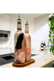 Soyut Kadın ve Bohem Desenli Özel Tasarım Yağdanlık-Sirkelik Sosluk Seti- Ev ve Mutfak Dekoru - Görsel 3