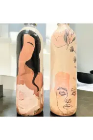 Soyut Kadın ve Bohem Desenli Özel Tasarım Yağdanlık-Sirkelik Sosluk Seti- Ev ve Mutfak Dekoru - Görsel 5