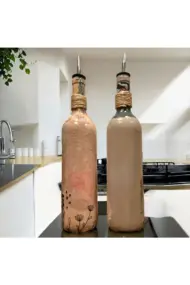 Soyut Kadın ve Bohem Desenli Özel Tasarım Yağdanlık-Sirkelik Sosluk Seti- Ev ve Mutfak Dekoru - Görsel 6