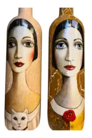 750 ml El Yapımı Çatlatma Desenli Cam Yağdanlık Seti – Kedi Figürlü , Mutfak Dekor - Görsel 7