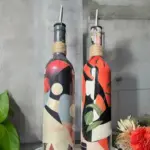 Yerli Kadın Desenli Yağdanlık Seti, Sosluk ve Sirkelik Seti, 750 ml Zeytinyağı Sıvıyağ Şişesi Set