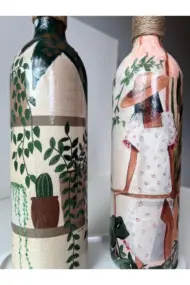 Siyahi Kadın ve kaktüs Desenli Özel Tasarım Yağdanlık-Sirkelik Sosluk Seti- Ev ve Mutfak Dekoru - Görsel 5