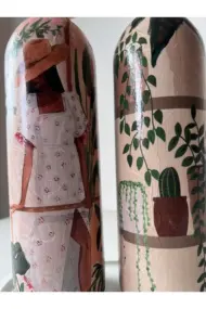 Siyahi Kadın ve kaktüs Desenli Özel Tasarım Yağdanlık-Sirkelik Sosluk Seti- Ev ve Mutfak Dekoru - Görsel 6