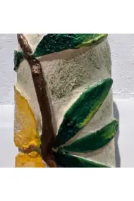 El yapımı Kabartma Kil Uygulamalı Zeytin ve Limon Desenli Cam Şişe Sirkelik-Yağdanlık, Mutfak dekor - Görsel 7