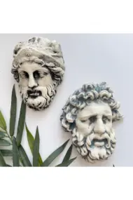 Laocoön'un Efsanesi ve Atina Kahramanı Eskitme Duvar Heykeli 2'li set, Ev Ofis Duvar Dekoru, Hediye