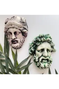 Laocoön'un Efsanesi ve Atina Kahramanı Eskitme Duvar Heykeli 2'li set, Ev Ofis Duvar Dekoru, Hediye