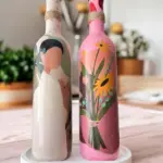 Yerli Kadın ve Pembe Çiçek Motifli Özel Tasarım Yağdanlık-Sirkelik Sosluk Seti Ev-Mutfak Dekoru