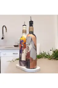 Renkli Kadın Tasarımlı 750 ml Zeytinyağı Sıvıyağ Şişesi Yağdanlık Yağlık Sirkelik Sosluk 2'li Set - Görsel 3