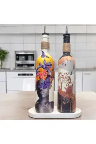 Renkli Kadın Tasarımlı 750 ml Zeytinyağı Sıvıyağ Şişesi Yağdanlık Yağlık Sirkelik Sosluk 2'li Set - Görsel 4