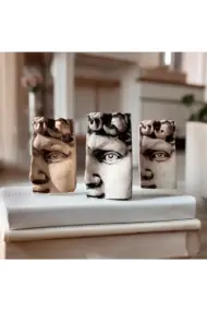 Dekoratif Beton Antik Eskitme Heykel Biblo 3 Lü Set Masa Üstü Aksesuar Kitap Tutucu Dekor - Görsel 5