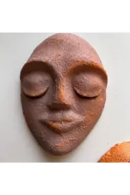 El Yapımı Yüz Heykeli Taş Duvar Dekoru 3'li Set, Modern Tasarım, Eskitme Taş Görünümlü Duvar Mask - Görsel 6