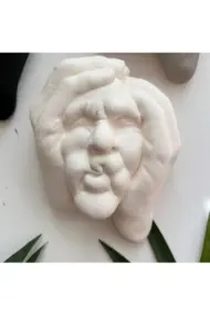 Ellerle Sıkılmış Renkli İnsan Yüzü Dekoratif Duvar Heykeli 3 lü Set Biblo Obje Ev Dekorasyon - Görsel 6