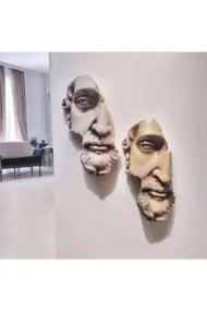 Yarım Yüz Antik Zeus Heykeli Modern Sanat Yunan Mitolojisi Duvar Dekoru 2'li Set Ev Ofis Dekor - Görsel 8