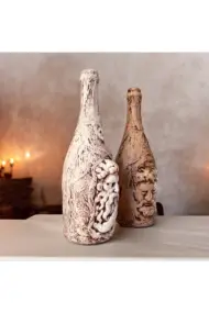 Özel Tasarım Zeus ve Posedion Heykel Dekorlu Eskitme Şarap Şişesi 2'li set Ev Dekoru Ofis Dekoru - Görsel 4