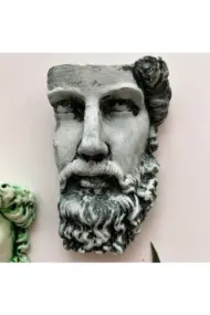 Antik Eskitme Dekoratif Poseidon Beton Biblo Heykel 3'lü Set Ev Dekor Duvar Dekoru - Görsel 8