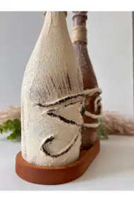 El yapımı Mitolojik Desenli Sunum Stantlı 2'li 750 ml Zeytinyağı Sıvıyağ Yağdanlık Yağlık Sirkelik - Görsel 7