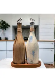 İstanbul Ayasofya Desenli Sunum Stantlı 2'li 750 ml Zeytinyağı Sıvıyağ Şişesi Yağdanlık Yağlık - Görsel 7