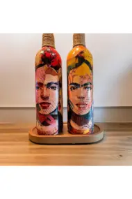 Renkli Kadın Desenli 750 ml Zeytinyağı Sıvıyağ Şişesi Yağdanlık Yağlık Sirkelik Sosluk 2'li Set - Görsel 4