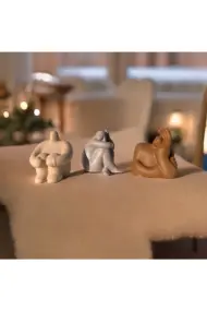 Soyut Düşünen Insan 3'lü Set, Ev Dekorasyonu, Masa Süslemesi Heykel Seti Biblo, Oda Dekorasyonu - Görsel 5