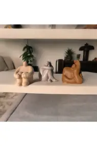 Soyut Düşünen Insan 3'lü Set, Ev Dekorasyonu, Masa Süslemesi Heykel Seti Biblo, Oda Dekorasyonu - Görsel 6