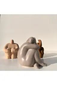 Soyut Düşünen Insan 3'lü Set, Ev Dekorasyonu, Masa Süslemesi Heykel Seti Biblo, Oda Dekorasyonu - Görsel 8