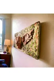 Özel Tasarım Yosun Efektli İnsan Yüzlü Melek Kanadı 3 Boyutlu Tablo, Duvar dekoru - Görsel 5