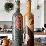 Modern Tasarımlı Kadın Desenli Renkli 750 ml Zeytinyağı Sıvıyağ Şişesi Yağdanlık Yağlık 2'li Set