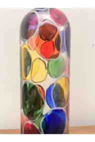 Renkli Vitray Cam Salon Bar Bahçe Dekoru Şarap Şişesi - Görsel 2