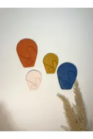 Modern Tasarım El Yapımı Özel Pigment Boya Uygulamalı Duvar Dekoru Maskeler - Görsel 2