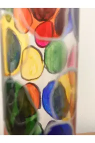 Renkli Vitray Cam Salon Bar Bahçe Dekoru Şarap Şişesi - Görsel 3