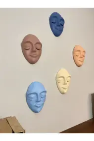 El Yapımı Özel Tasarım Duvar Maskları 5'li Set - Görsel 3