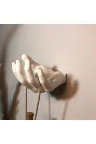 El Yapımı Heykel El Dekorlu Led Işıklı Buzlu Cam Şarap Şişesi Aplik - Görsel 3