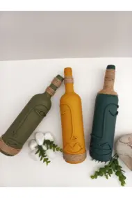 El Yapımı Dekoratif Şişeler 3 'lü Set - Görsel 3