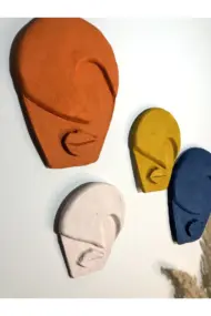 Modern Tasarım El Yapımı Özel Pigment Boya Uygulamalı Duvar Dekoru Maskeler - Görsel 4