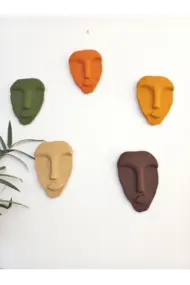 El Yapımı Abstract (soyut) Duvar Dekorasyon Maskları (maskeleri) 5'li Set - Görsel 5