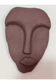 El Yapımı Tasarım Duvar Dekorasyon Maskeleri 5'li Set, Kahverengi Dekor - Görsel 6