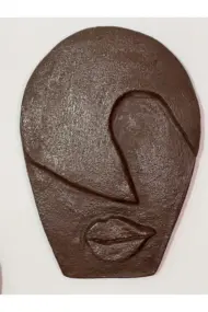 Soyut Tasarım El Yapımı Özel Pigment Boyalı Salon Oturma Odası Mutfak Duvar Dekoru Taş Mask 5'li Set - Görsel 7