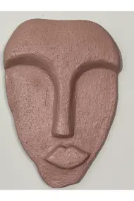 El Yapımı Tasarım Duvar Dekorasyon Maskeleri 5'li Set, Kahverengi Dekor - Görsel 7