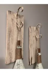 Tıpa Peri Led Işıklı Krem Kahve Renkli Buzlu Cam Şampanya Şişesi Duvar Aplik 2'li Set - Görsel 7