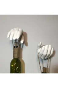 El Yapımı Heykel El Dekorlu Renkli Led Işıklı Yeşil Şarap Şişesi Aplik 2'li Set - Görsel 7