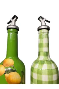 750 ml El Boyaması Yeşil Limon Desenli Cam Zeytinyağı & Sirkelik Şişe Seti – Mutfak Aksesuarı - Görsel 8