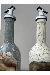 750 ml Vintage Desenli El Yapımı Cam Yağdanlık Sirkelik Seti – Dekoratif Mutfak & Masa - Görsel 8