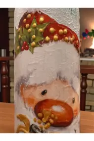 Yeni Yıl Özel El Boyaması Şişe: Dekoratif ve Şarap Sunumuna Uygun Mutlu Yıllar Temalı Tasarım - Görsel 7