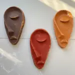 Özel Tasarım El Yapımı Heykel Soyut Yarım Yüz Maske 3'lü Set, Duvar Dekor, Ev-ofis dekor