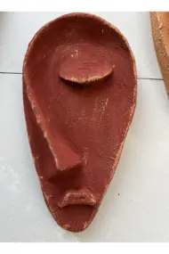 Özel Tasarım El Yapımı Heykel Soyut Yarım Yüz Maske 3'lü Set, Duvar Dekor, Ev-ofis dekor - Görsel 6