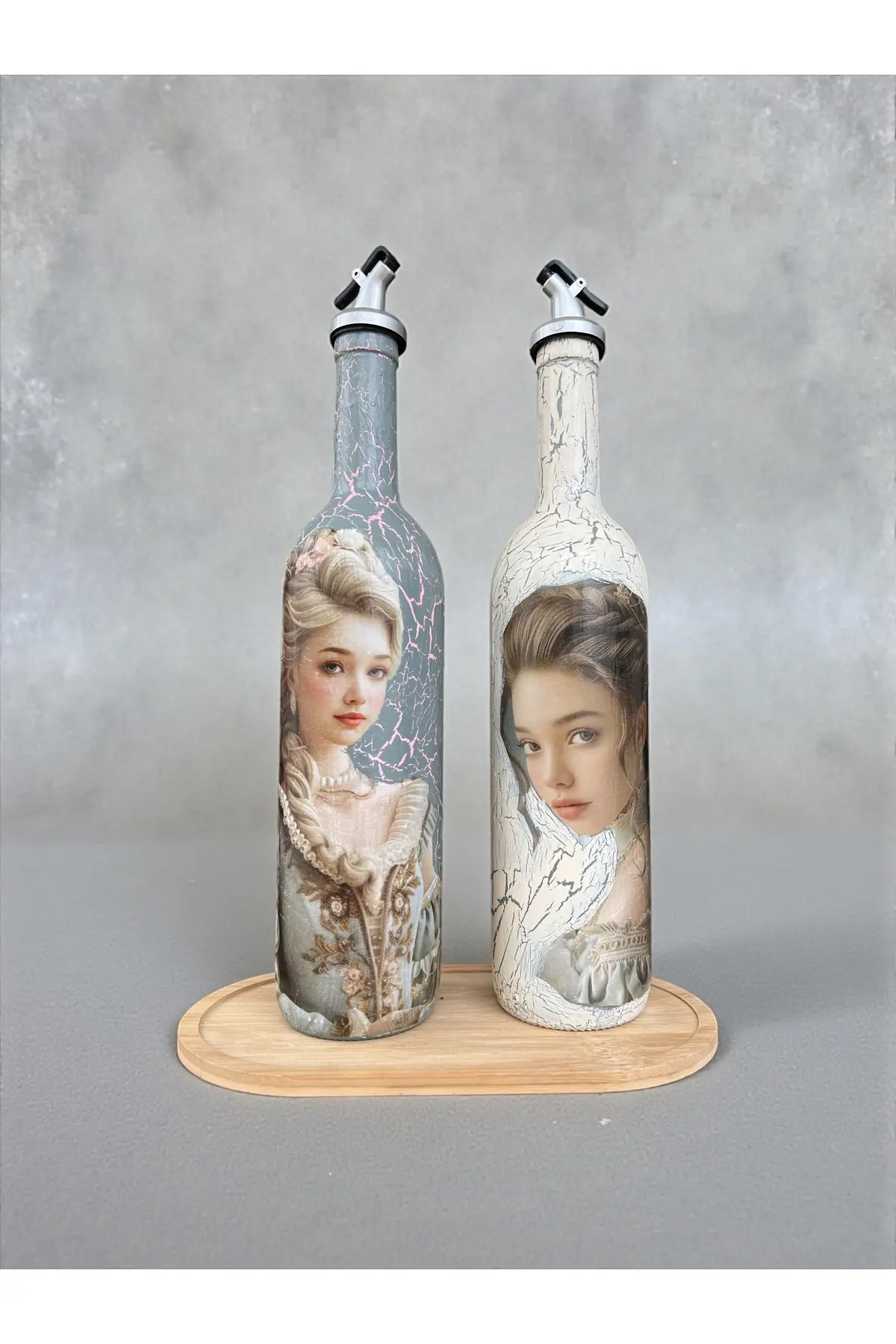 968467592kdgdkf-img-1_org_zoom 750 ml Vintage Desenli El Yapımı Cam Yağdanlık Sirkelik Seti – Dekoratif Mutfak & Masa - Görsel 1