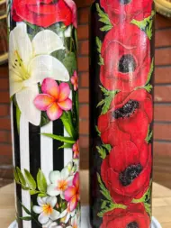 750 ml Büyük Boy El Yapımı Cam Yağdanlık Sirkelik 2'li Set – Çiçek Desenli ve Çizgili Dekoratif Zeytinyağı Şişesi – Modern Mutfak Aksesuarı - Görsel 32
